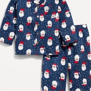 Old Navy Santa Print Kids Pajama Set - Navy